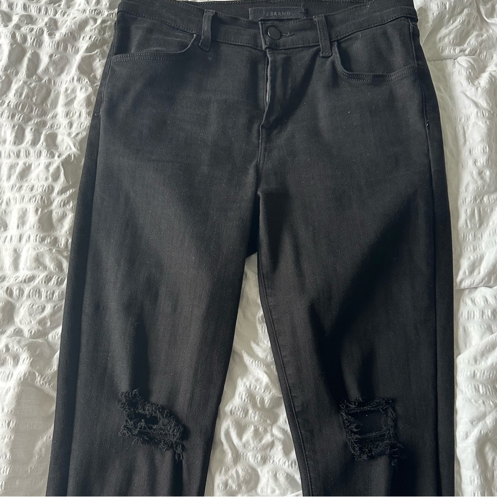J Brand Alana Distressed Mid-Rise Skinny Jeans